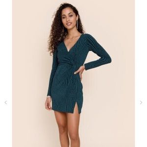 Francescas Emerald/dark Green/ silver party dress. Perfect for the holidays!